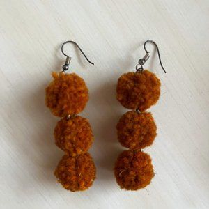 Tiered Pom Pom Earrings